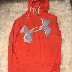 Under Armour Men's Red Hoodie with Gray Logo